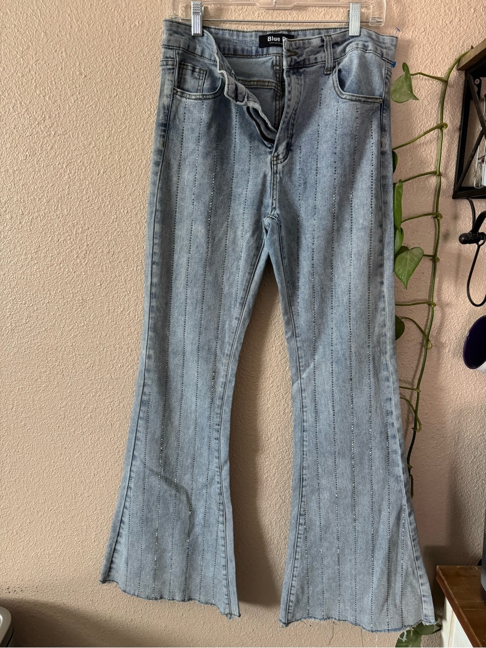 Blue B Rhinestone Ultra High Rise Flare Stretch Jean - Picture 2 of 10